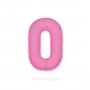 Ballongnummer - Neonrosa - 86 cm - Nummer: 0