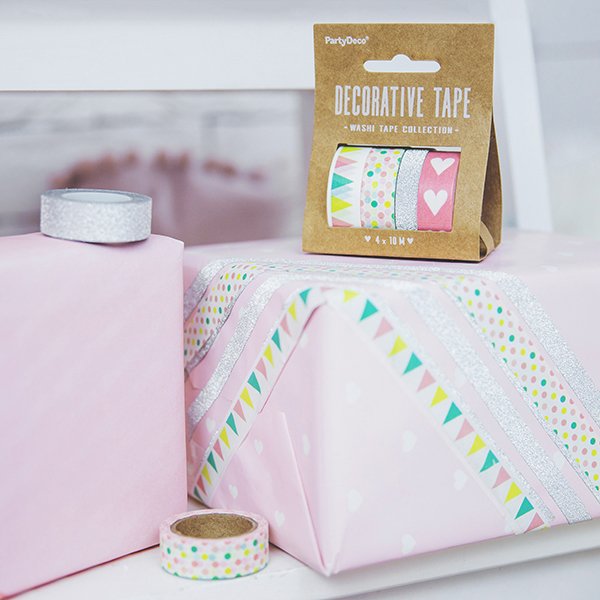 Washi-tape - 4-pakning - Festmiks