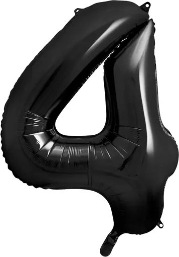 Tallballong – Svart – 86 cm – Tall: 4 – Tallballonger, Ballonger