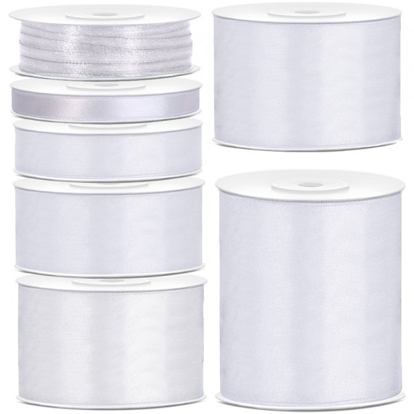 Satengbnd - Hvitt - 25 m