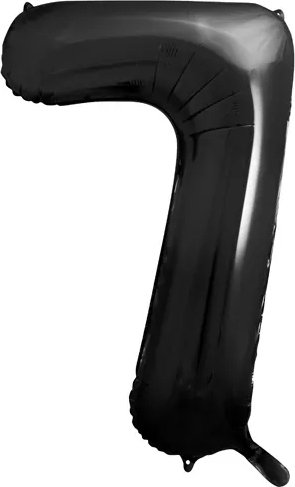 Tallballong – Svart – 86 cm – Nummer: 7 – Tallballonger, Ballonger