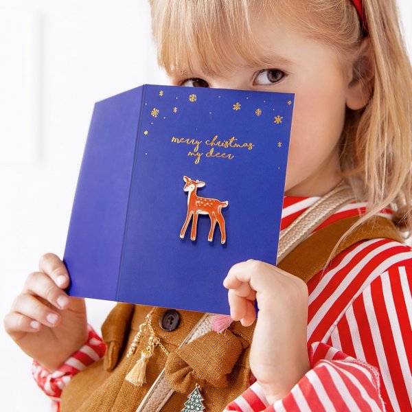 Julekort med nål - Hjort Julekort med nål - Hjort