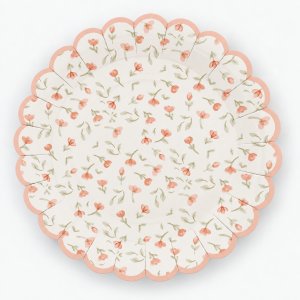 Papptallerkener - Blomster - 17 cm - Lavendelblå - 8-pakning Papptallerkener - Blomster - 17 cm - Lavendelblå - 8-pakning