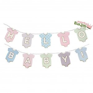 Girlander - Hello baby - Pastell - Babybodies - 3 meter
