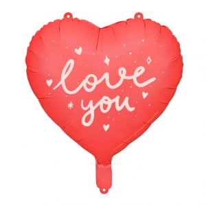 Folieballong - Rdt Hjerte - Elsker Deg