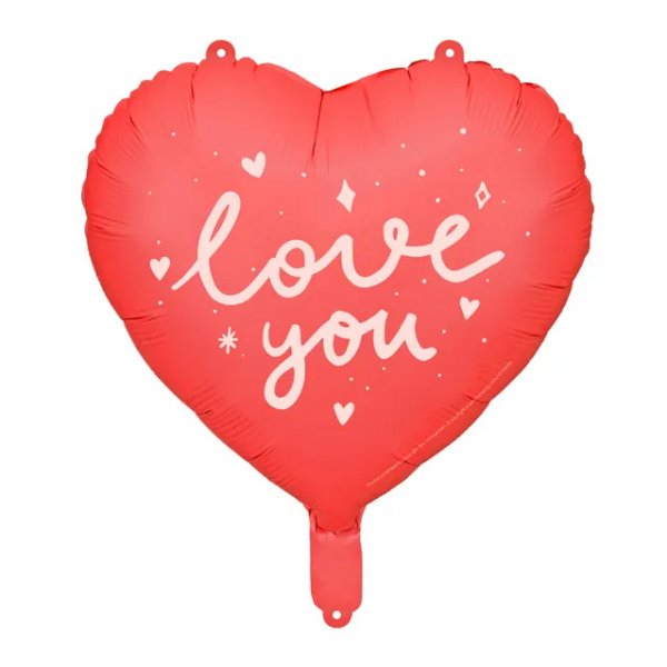 Folieballong - R�dt Hjerte - Elsker Deg