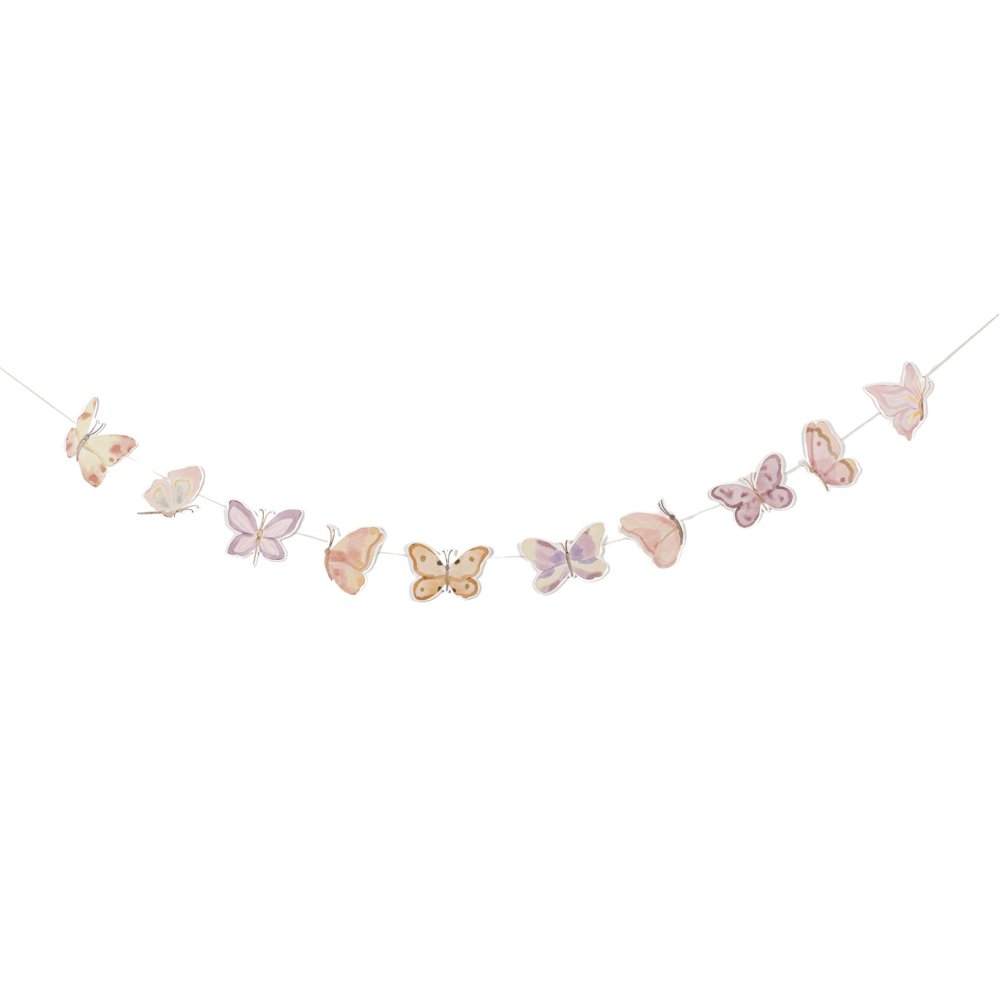 Girlander sommerfugler - Rosa - 1,5 m
