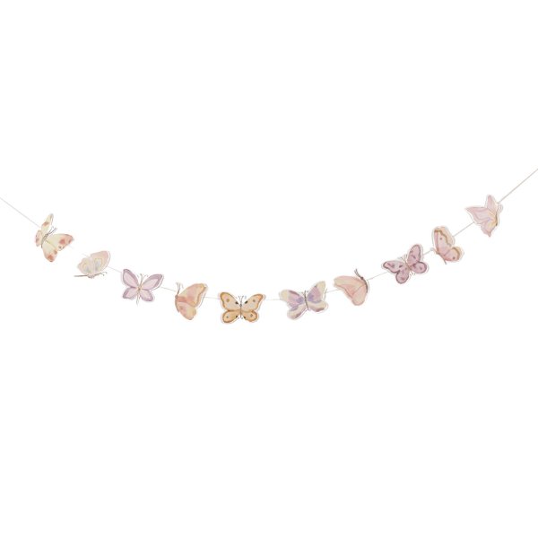 Girlander sommerfugler - Rosa - 1,5 m Girlander sommerfugler - Rosa - 1,5 m
