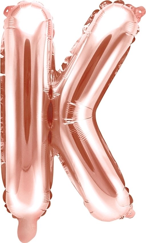 Bokstavballonger – Roségull – 35 cm – Bokstav: K – Bokstavballonger, Ballonger