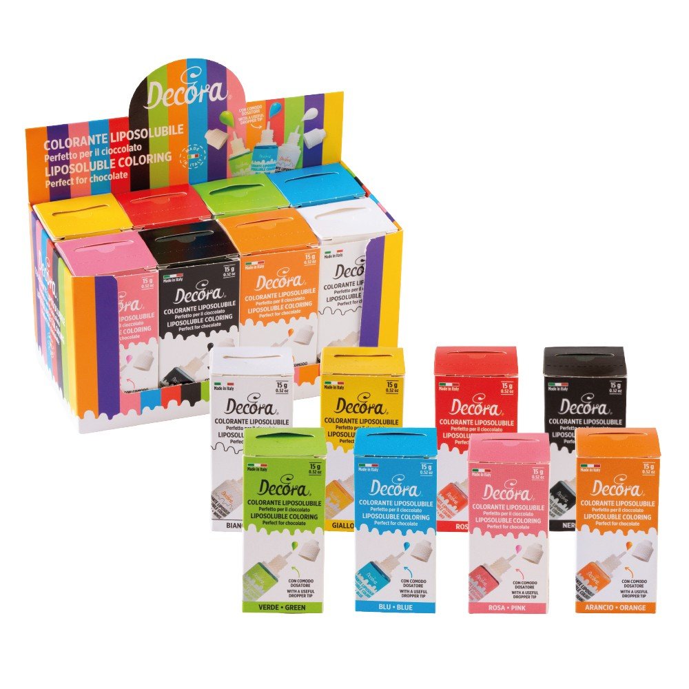 Sett med gelmaling - 8 farger - Decora - 8x15 g - Pasta-/gelfarger, Kolorist