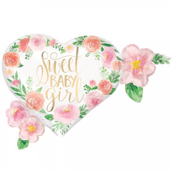 Folieballong - Hjerte - Blomsterbaby Folieballong - Hjerte - Blomsterbaby