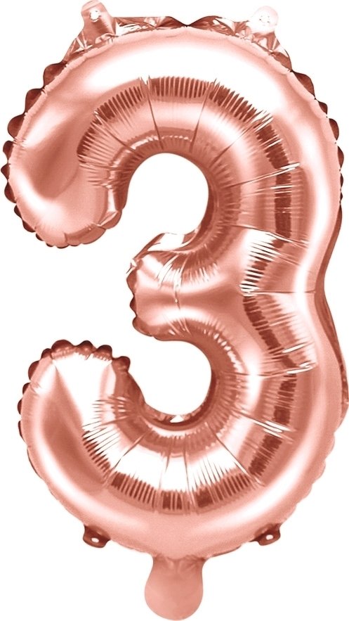 Tallballong – Roségull – 35 cm – Tall: 3 – Tallballonger, Ballonger
