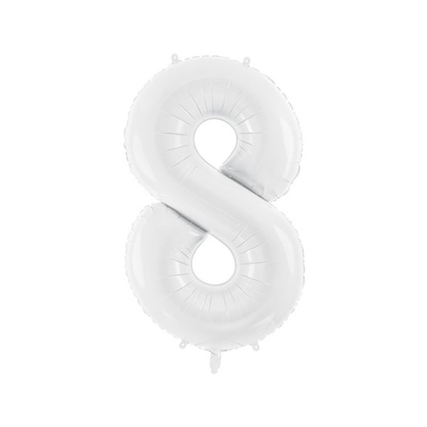 Tallballonger hvite, 86 cm - 1 stk Tallballonger hvite, 86 cm - 1 stk