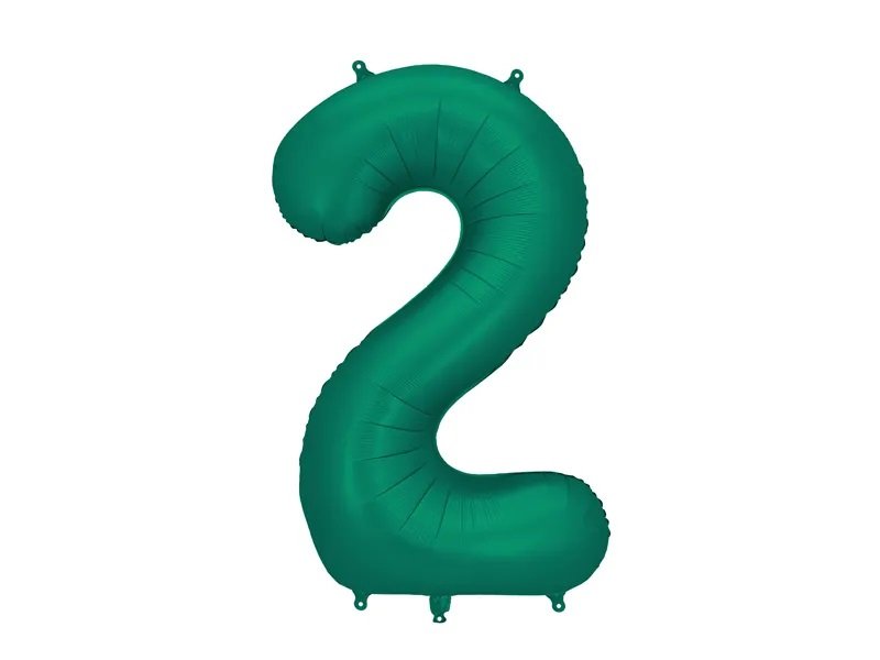 Tallballong – Flaskegrønn – 86 cm – Tall: 2 – Tallballonger, Ballonger