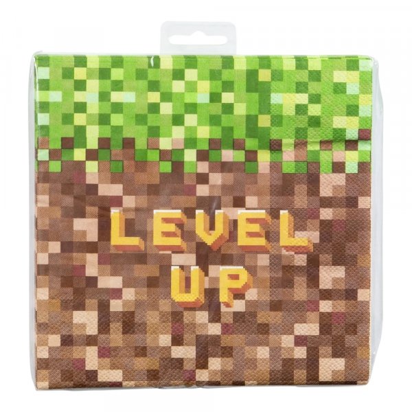 Servietter - Pixel Level Up - 16-pakning - 33x33 cm Servietter - Pixel Level Up - 16-pakning - 33x33 cm
