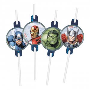 Papirsugerør - Avengers Infinity Stones - 4-pakning Papirsugerør - Avengers Infinity Stones - 4-pakning