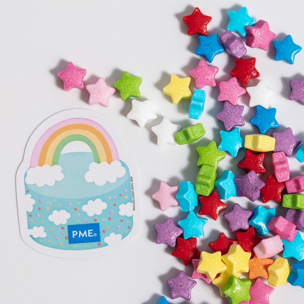 Strøssel - Stjerner - Flerfarget - PME - 25 g - Strøssel, Sprinkles