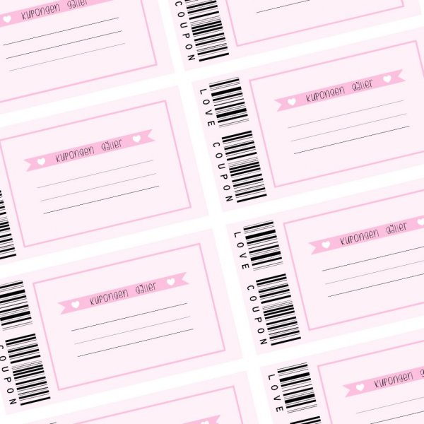 Kjrlighetskuponger / Kjrlighetskuponger - 20-pakning - Rosa