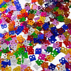 Bordkonfetti - Nummer 18 - Metallisk fargemiks - 14 gram