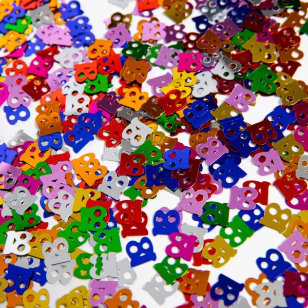 Bordkonfetti - Nummer 18 - Metallisk fargemiks - 14 gram Bordkonfetti - Nummer 18 - Metallisk fargemiks - 14 gram