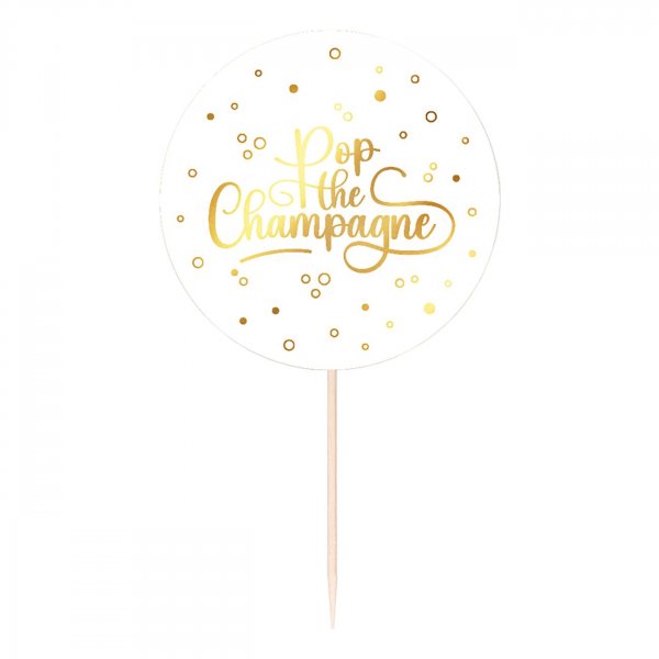 Partypicks Pop the Champagne - Hvit - 25-pakning Partypicks Pop the Champagne - Hvit - 25-pakning