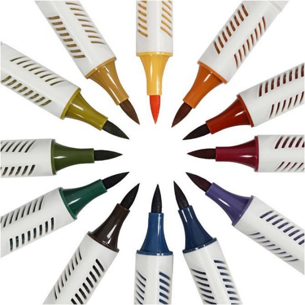 Penner - Skissetusjer - 12-pakning - Matte farger