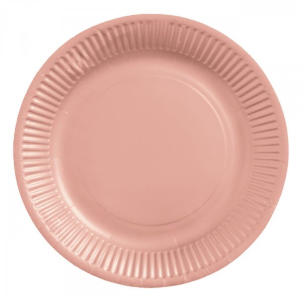 Papirtallerkener - Roségull 18 cm - 8-pakning Papirtallerkener - Roségull 18 cm - 8-pakning