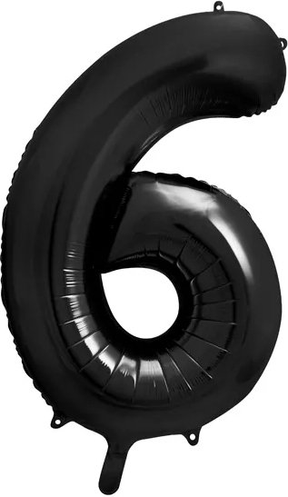 Tallballong – Svart – 86 cm – Nummer: 6 – Tallballonger, Ballonger