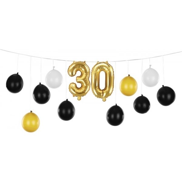 Ballonggirlander - 30 - Svart/Hvit/Gull Ballonggirlander - 30 - Svart/Hvit/Gull