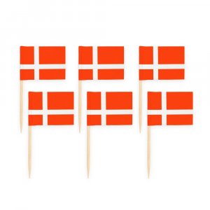 Partypicks - Danmark - Rød/hvit - 50-pakning Partypicks - Danmark - Rød/hvit - 50-pakning