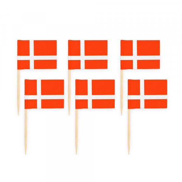 Partypicks - Danmark - Rød/hvit - 50-pakning Partypicks - Danmark - Rød/hvit - 50-pakning