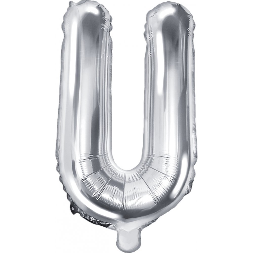 Bokstavballonger – Sølv – 35 cm – Bokstav: U – Bokstavballonger, Ballonger