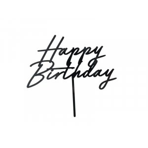 Kaketopper - Gratulerer med dagen - Akryl - Svart