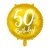 Rund folieballong - Guld - 50th Birthday