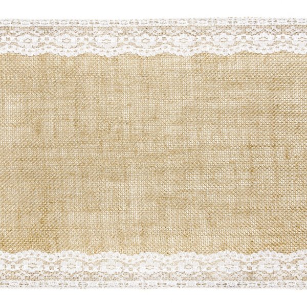 Bordlper - Jute med blondekant