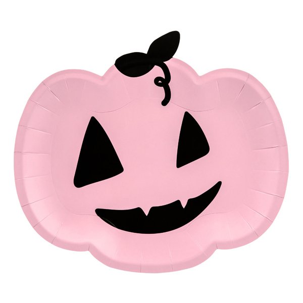 Papirtallerkener - Gresskar - Rosa Halloween - 6-pakning Papirtallerkener - Gresskar - Rosa Halloween - 6-pakning