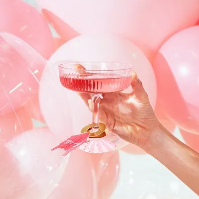 Drikkelapper - Badedrakt - Rosa/Gull - 10-pakning