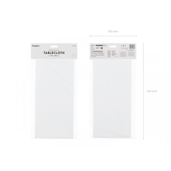 Duk - Hvit - Gjenbrukbar plast - 137x183 cm Duk - Hvit - Gjenbrukbar plast - 137x183 cm