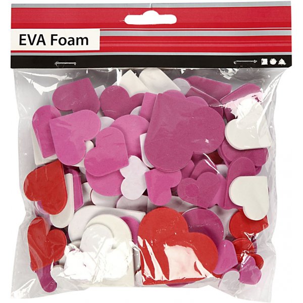 Dekorative gummihjerter - blandede farger - 20-50 mm - - 200 stk Dekorative gummihjerter - blandede farger - 20-50 mm - - 200 stk