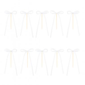 Kakepinner/Kaketopper - Slyfer - Hvit - 10-pakning