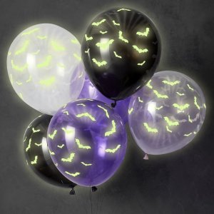 Lysende ballonger - Let's get Batty - 6-pakning