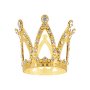 Kaketopper - Liten - Krone - Gull med s�lvkrystaller - 3 cm