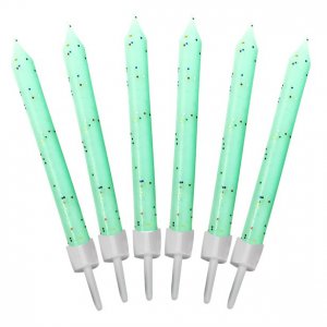 Kakelys - Glitter - Mintgrønn - 12-pakning Kakelys - Glitter - Mintgrønn - 12-pakning