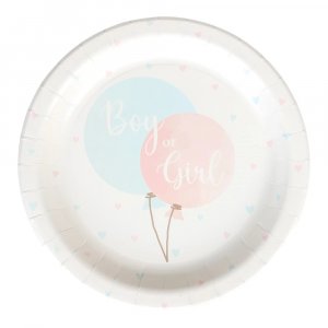 Papptallerkener - Kj�nnsavsl�ring - 8-pakning - 23 cm