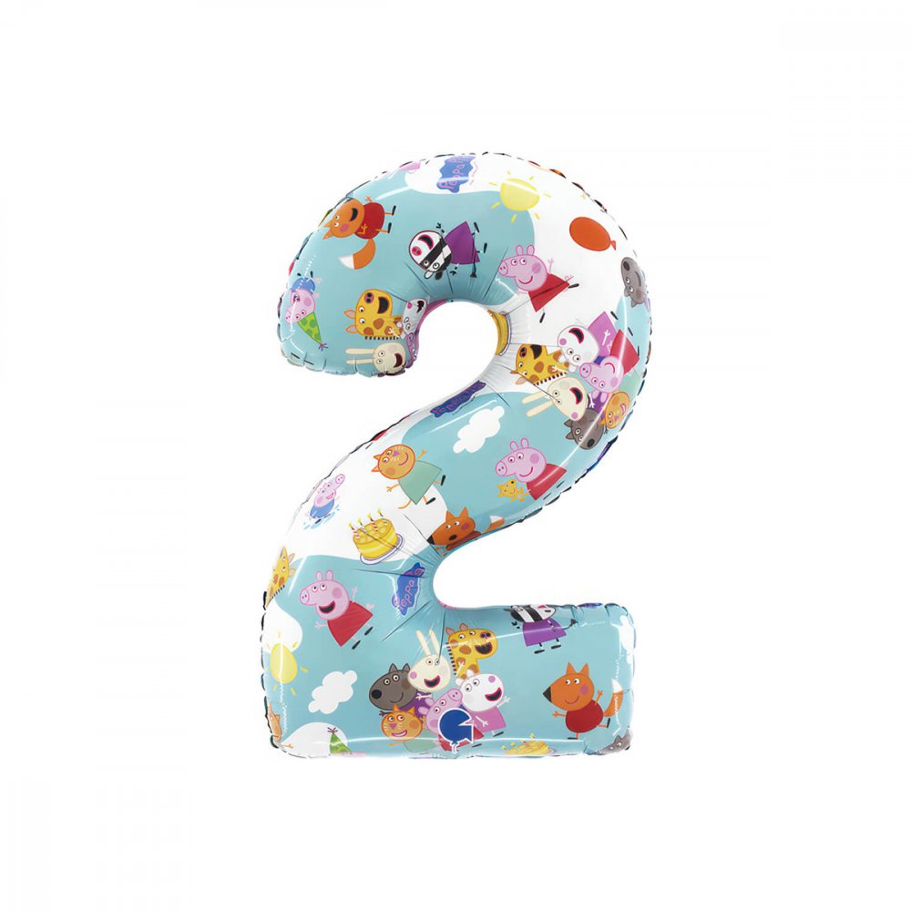 Ballongnummer – Greta Gris – To – 66 cm – Tallballonger, Ballonger