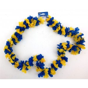 Hawaiisk krans/Boa/Guirlande - Bl/gul - 85 cm