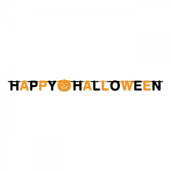 Bokstavgirlander - God Halloween - Svart/Oransje - 2m Bokstavgirlander - God Halloween - Svart/Oransje - 2m