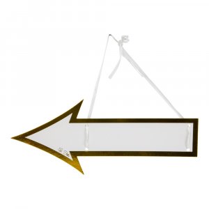 Pappskilt - Pil - Hvit/Gull - 2-pakning Pappskilt - Pil - Hvit/Gull - 2-pakning