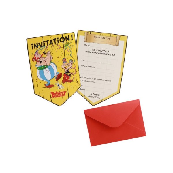 Invitasjonskort - Asterix - 8 stk Invitasjonskort - Asterix - 8 stk