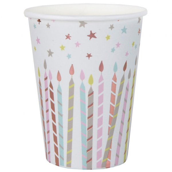 Pappkrus - Gratulerer med dagen - Pastell/Ros - 10-pakning